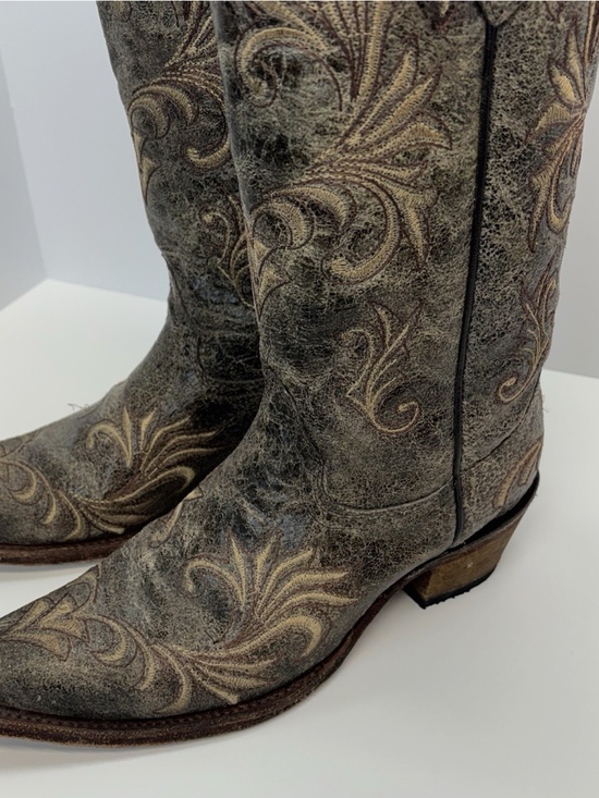 Circle G 36632 Brown Cowhide Embroidered Design Cowgirl Boots Women's Size 7.5 M - Picture 6 of 12